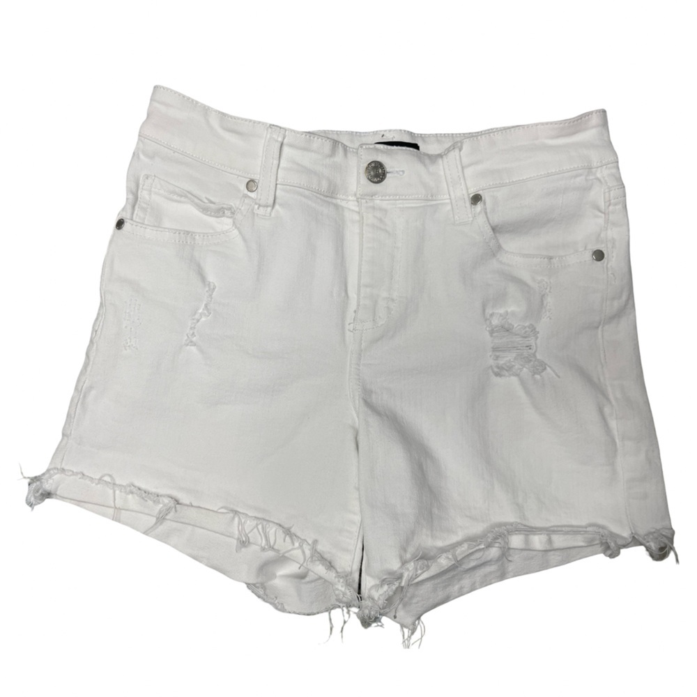 Buffalo David Bitton White Distressed Denim Jean Shorts - Picture 2 of 10